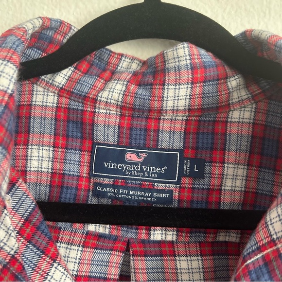 Vineyard Vines Classic Fit Red and White Plaid Shirt - Picture 2 of 5